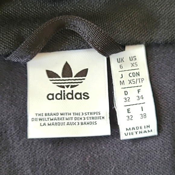 Adidas Women's Black 3 Stripe Logo Zip Up Jacket, Size XS - Picture 4 of 7
